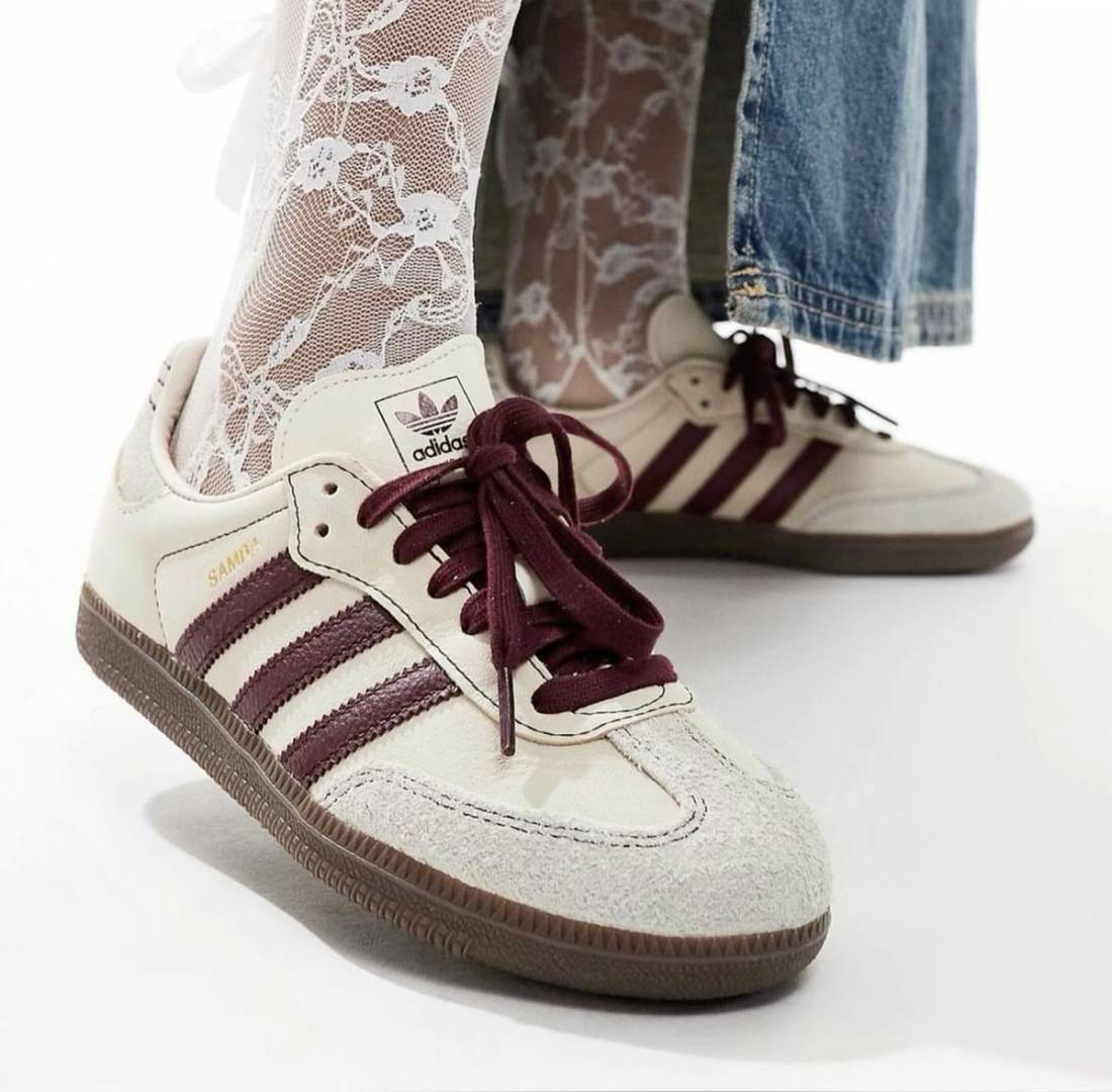 Adiddas Samba Wonder White Maroon Women Leather Quality FIX