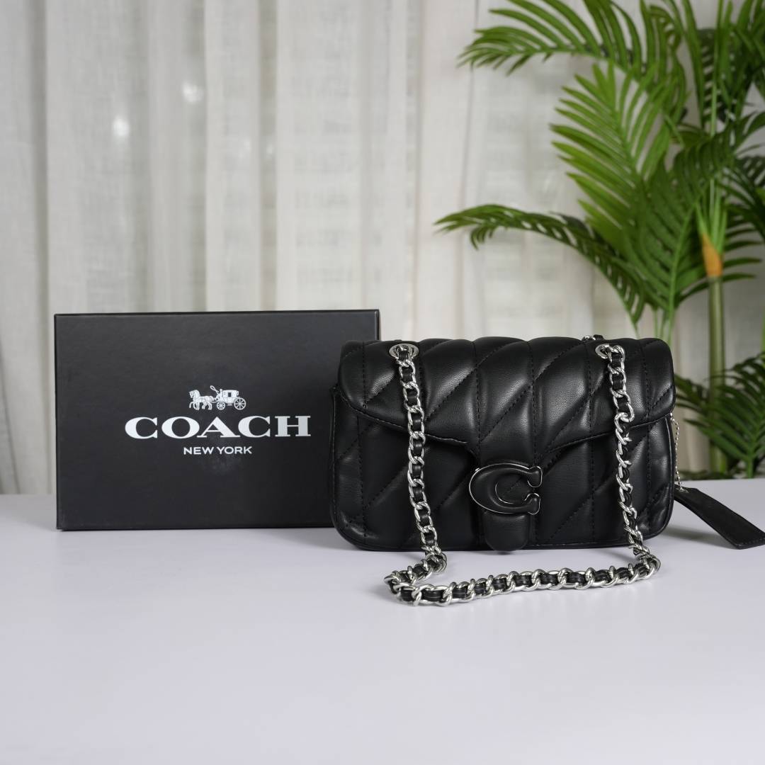 Coach Tabby 20 Shoulder Bag With OG Box & Dust Bag (Black Silver-945)