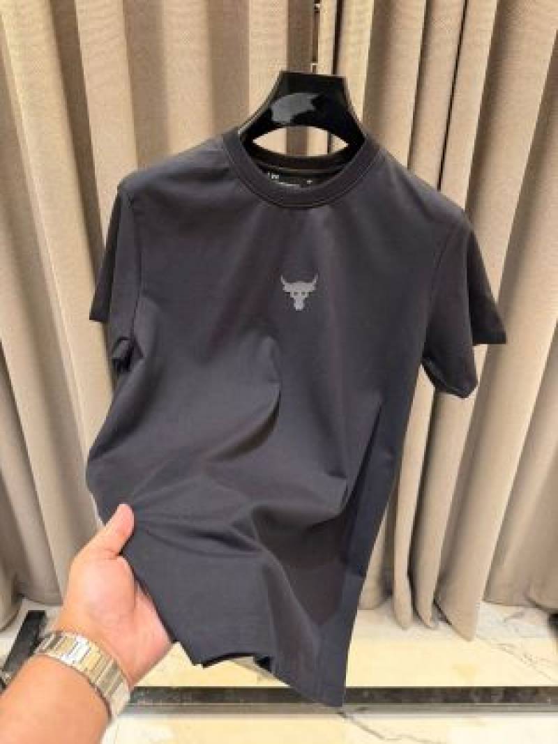 Under Armor Middle Brand Logo Round Neck T-shirt Black