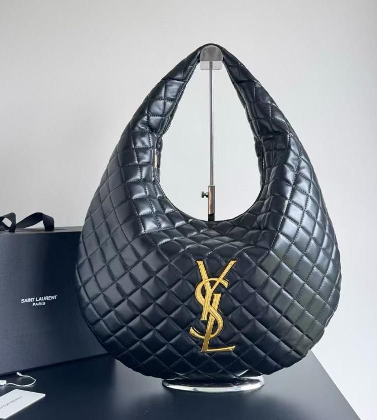 Ysl Icare Quilted Nappa Hobo Shoulder Tote Bag With Original Dust Cover & Tags