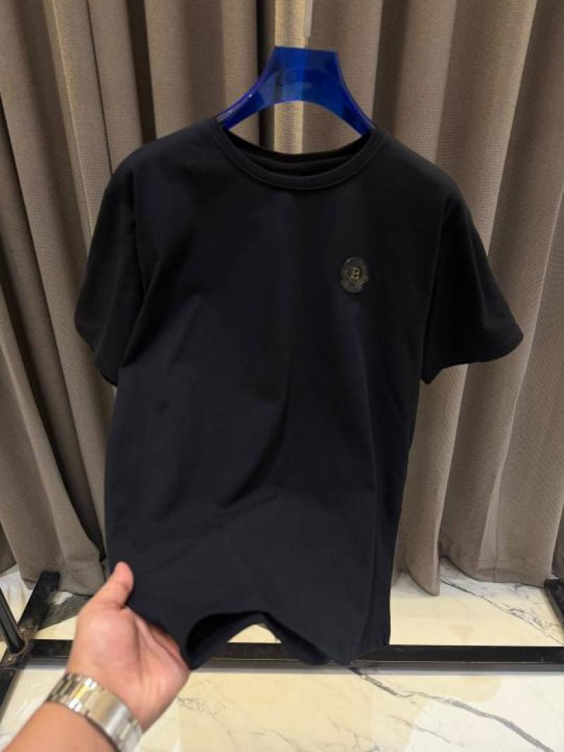 Balmai Chest Logo Round Neck T-shirt Black