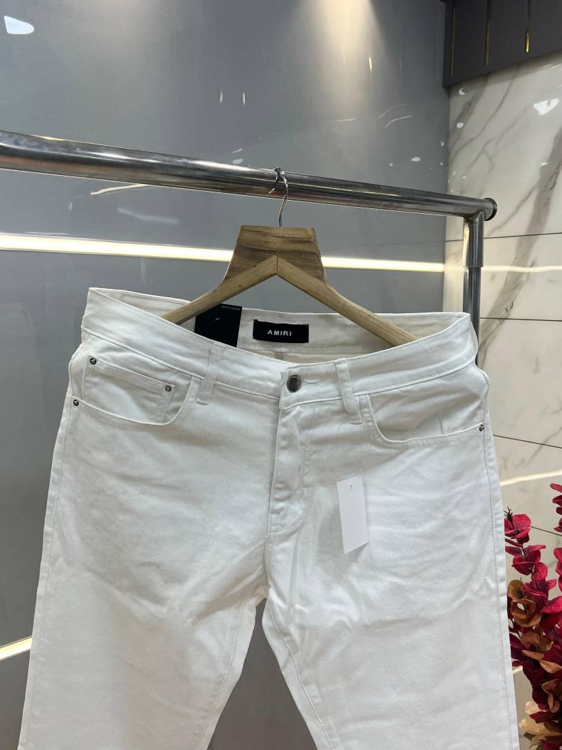Ameeri White Boot cut Premium Imported Stretchable lycra fabric Denim 3718