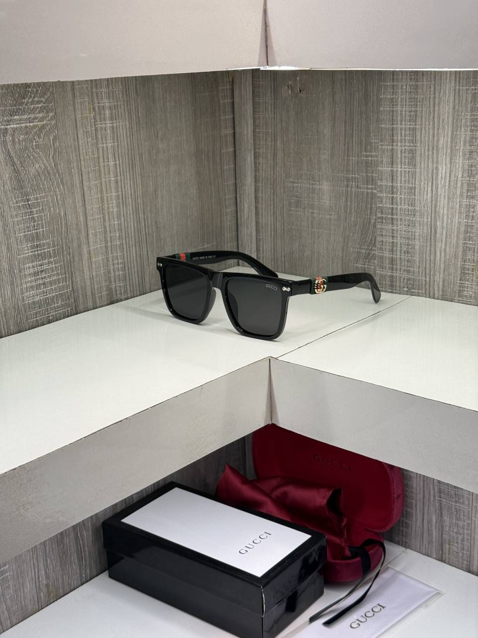 Guchi 1390 Premium sunglass (Glossy Black)