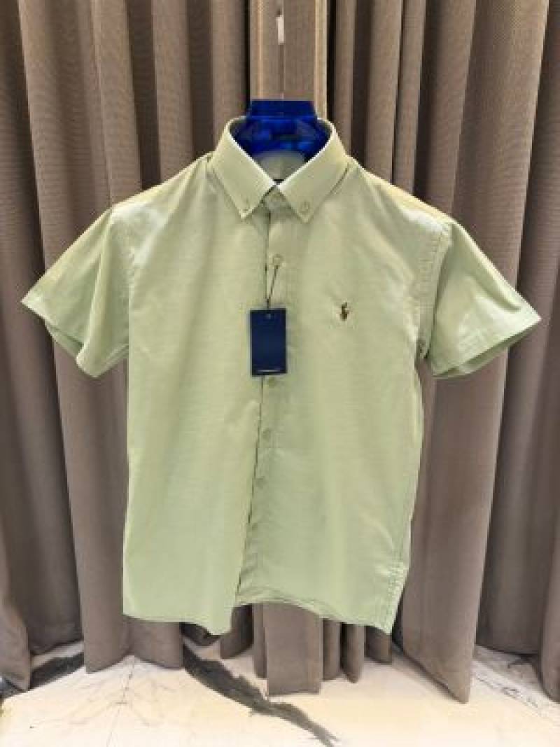 Ralph Lauren Chest Logo Half Sleeves Shirt Pista Green