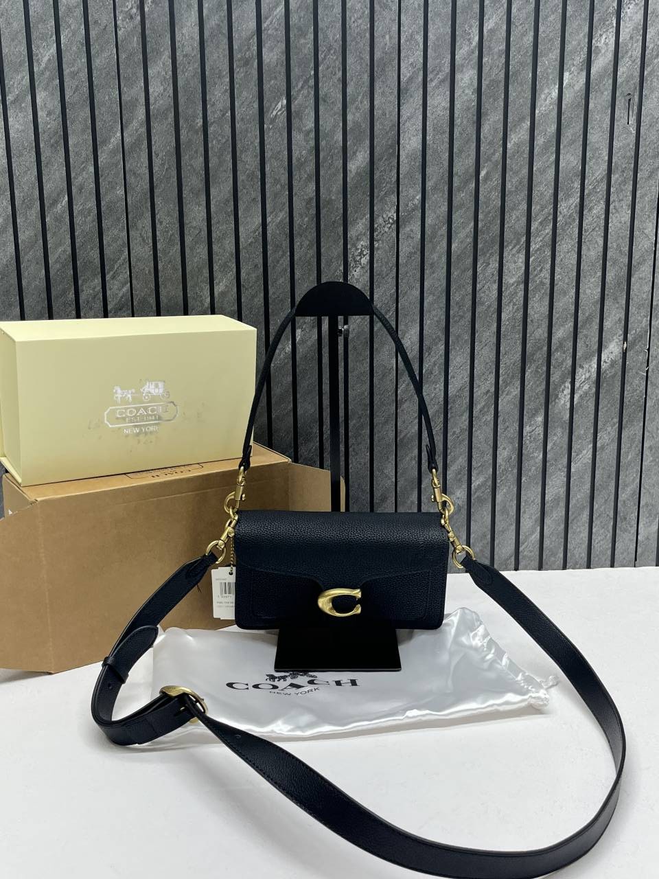 Coacch CB Tabby 20 Black-Gold Highend With Original Packing & Branding Inside Flap