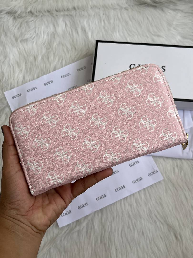 Guess 006 Pink Long Wallet With Original Box DustCover Card Packaging