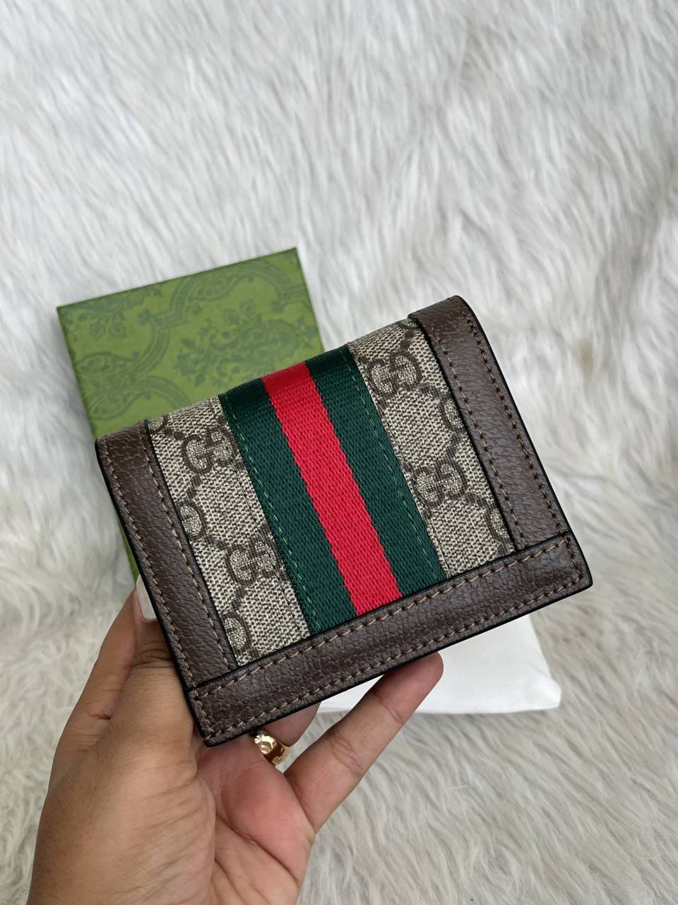 Guchii 02 Brown Mono Wallet With Original Box & DustCover Premium Quality