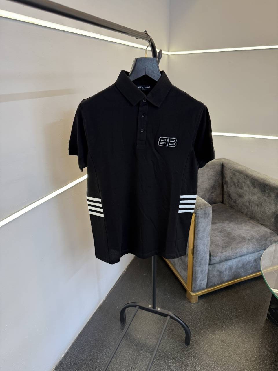 Balenciag a luxurious imported polo tshirt black