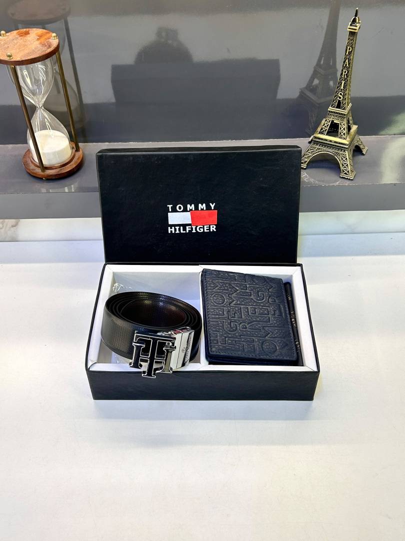 Tommy Hilfigar Blue Belt & Wallet Combo Fa 721