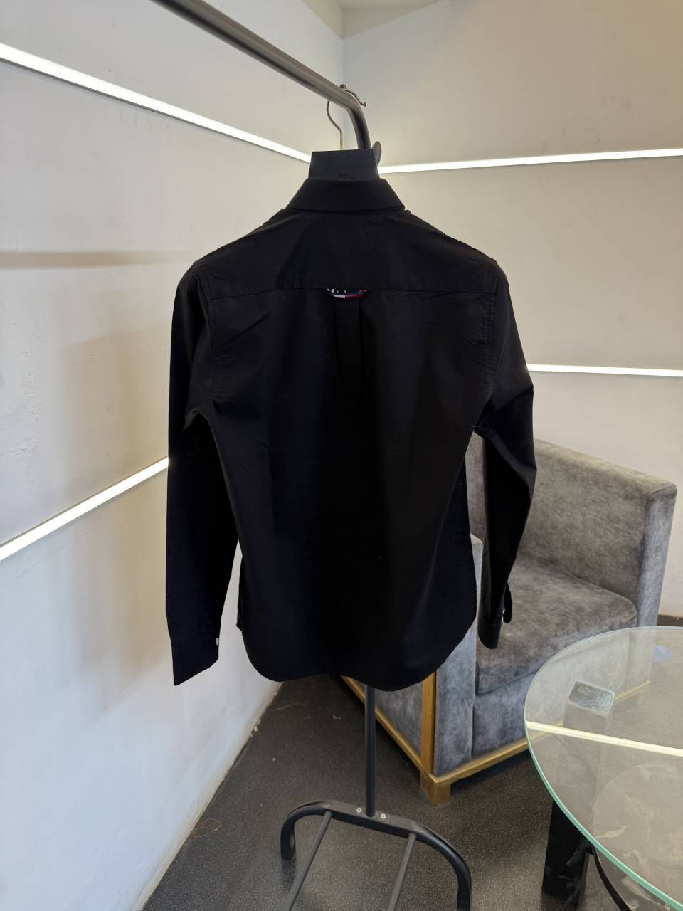 Tommy hilfigar H logo imported full sleeves shirt black sale