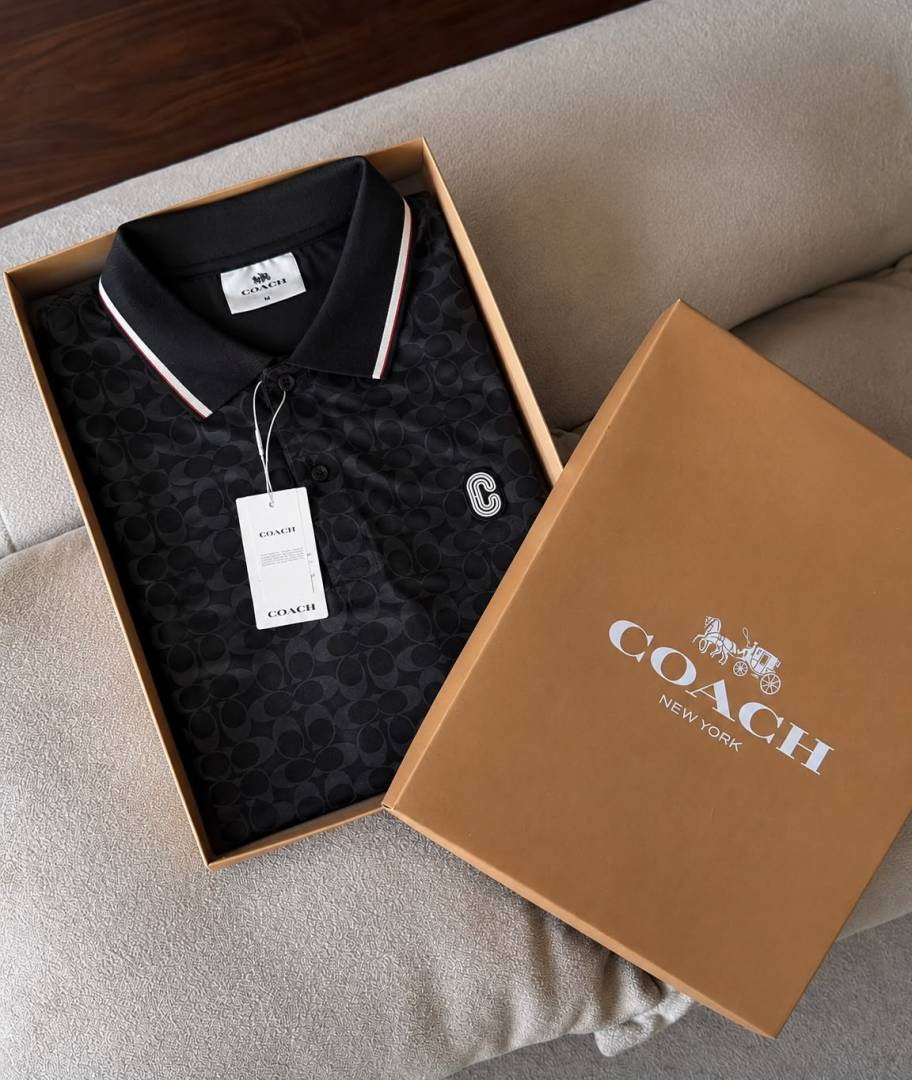 Coac Chest Logo Box Pack Polo T-shirt Black