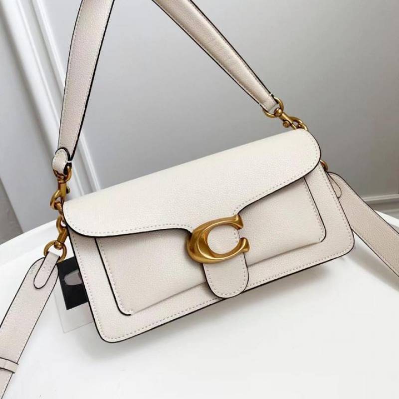 Coaach Tabby 26 Exclusive Quality Shoulder Bag With OG Box & Dust Bag & 2 Belts (White - 1204)
