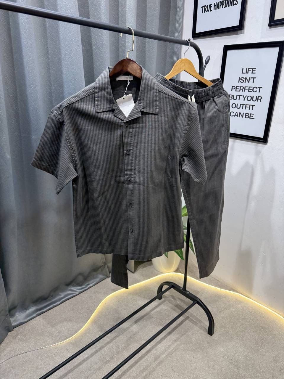 Zarra dark grey Imported track suit with lining pattern
