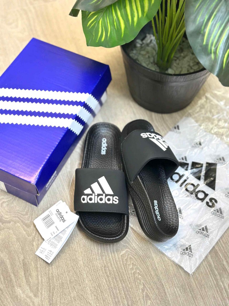 Adiddas Hyper Boost Premium Black White Slides SE12