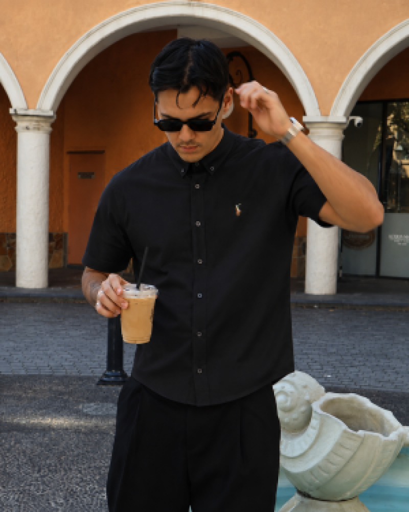 Ralp Lauren Premium Black Half Shirt