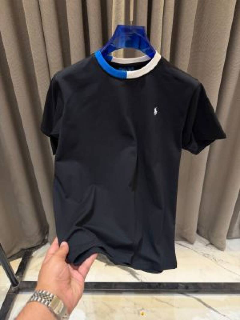 Ralp Lauren Chest Logo Round Neck T-shirt Black