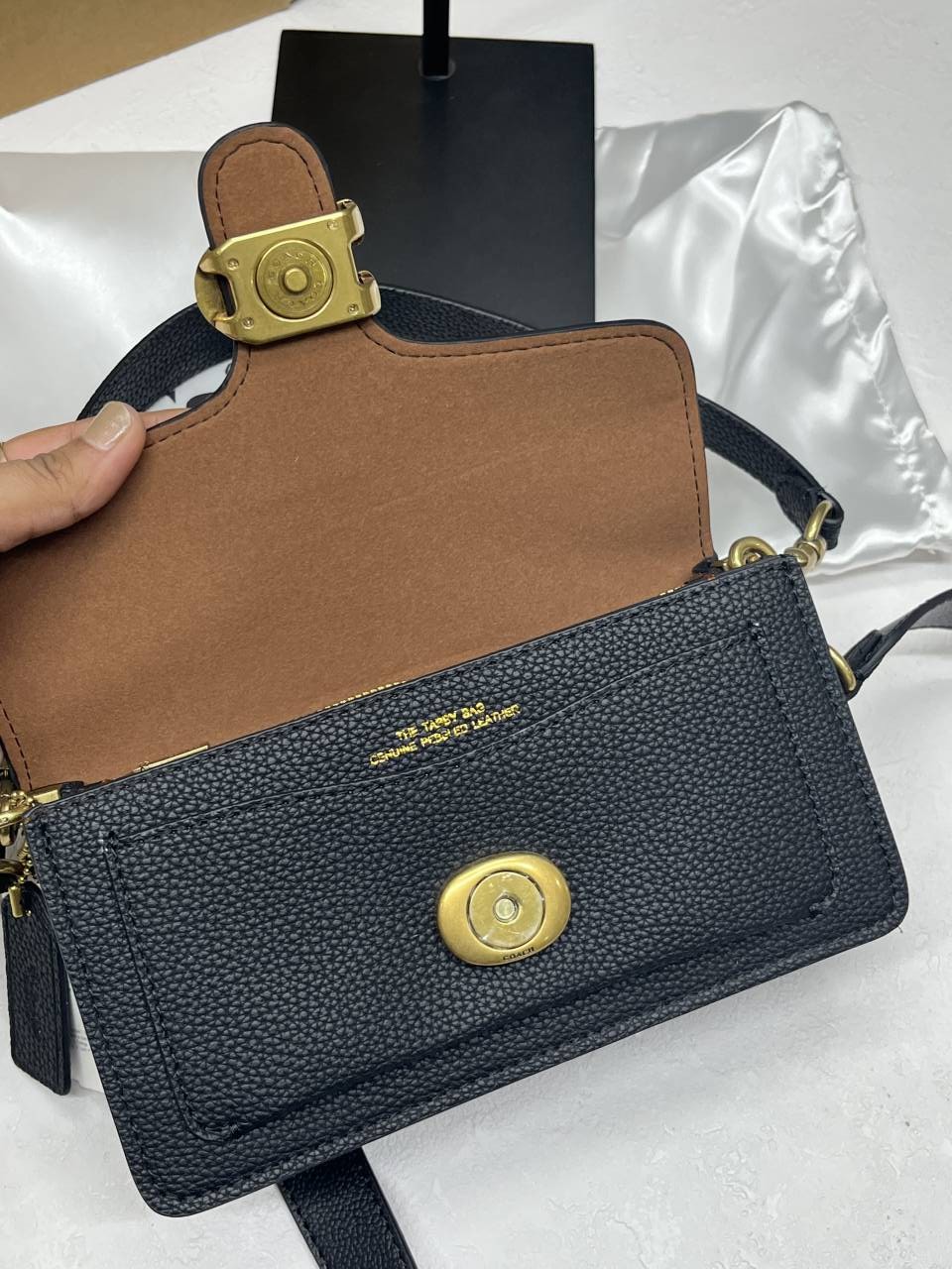 Coacch CB Tabby 20 Black-Gold Highend With Original Packing & Branding Inside Flap