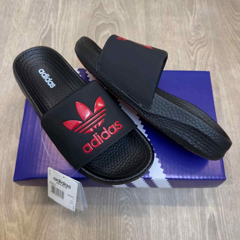 Adiddas Hyper Boost Premium Black Red Slides