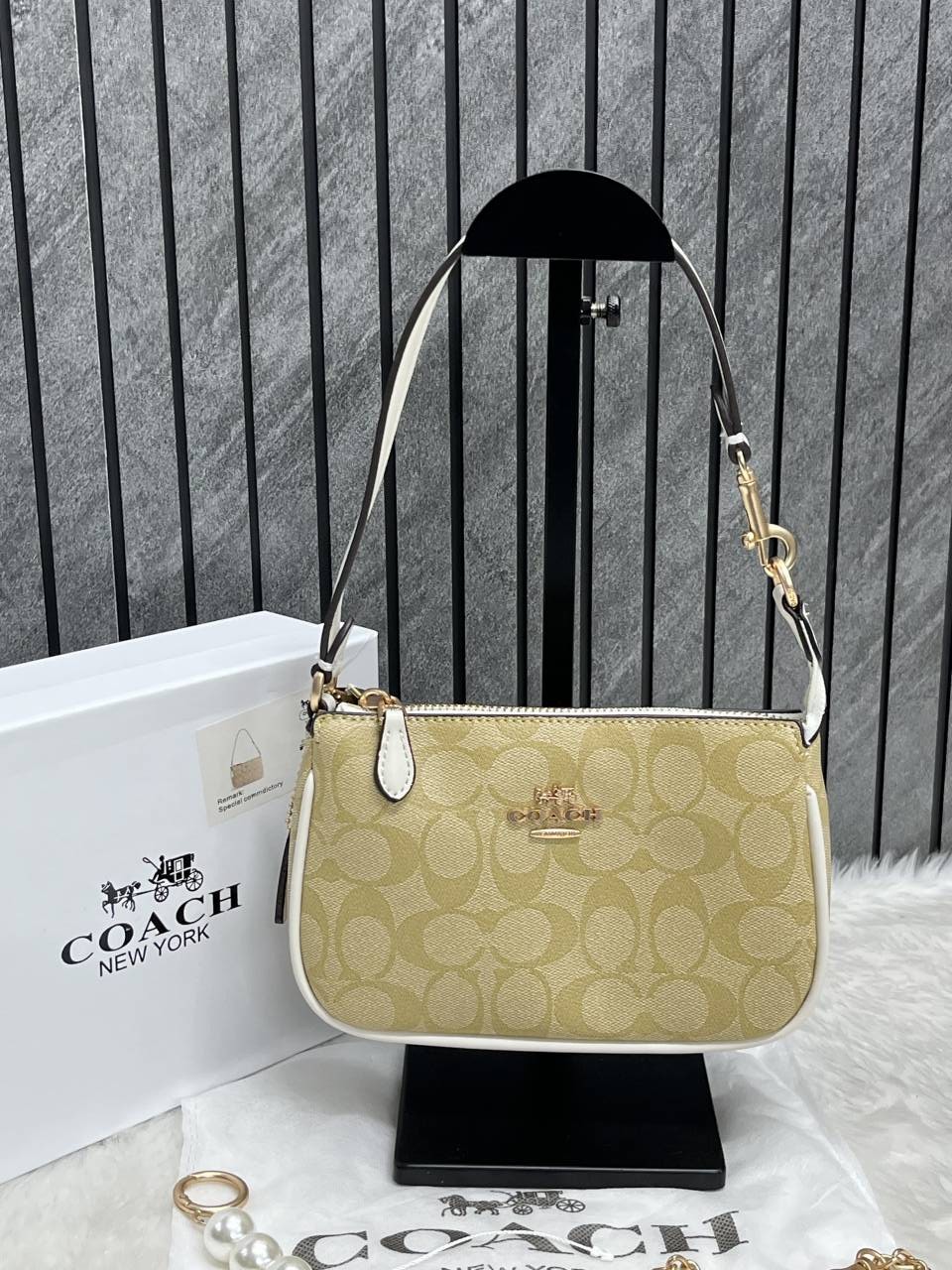 Coacch Nolita AP-White With Original Box DustCover & Pearl charm