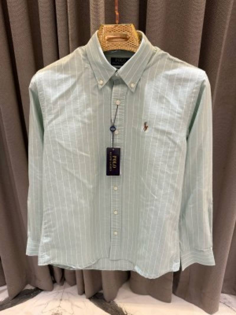 Ralph Lauren Chest Logo Lining Full Sleeves Shirt Green