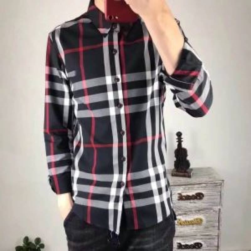 Burbery Premium Box Pack Black Checks Shirt