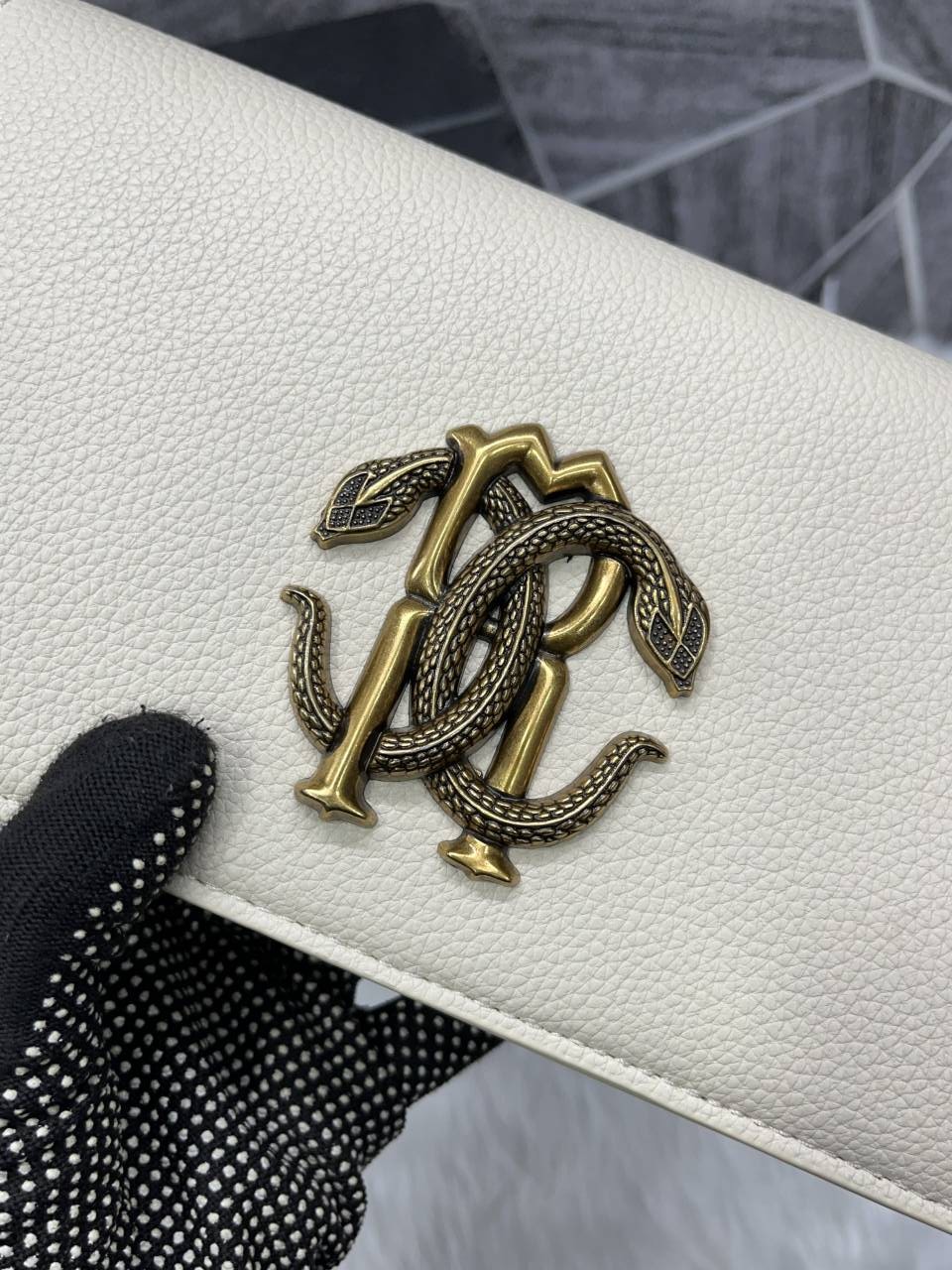 Roberto Cavalli RC Logo White Shoulder Sling Bag With Original Box