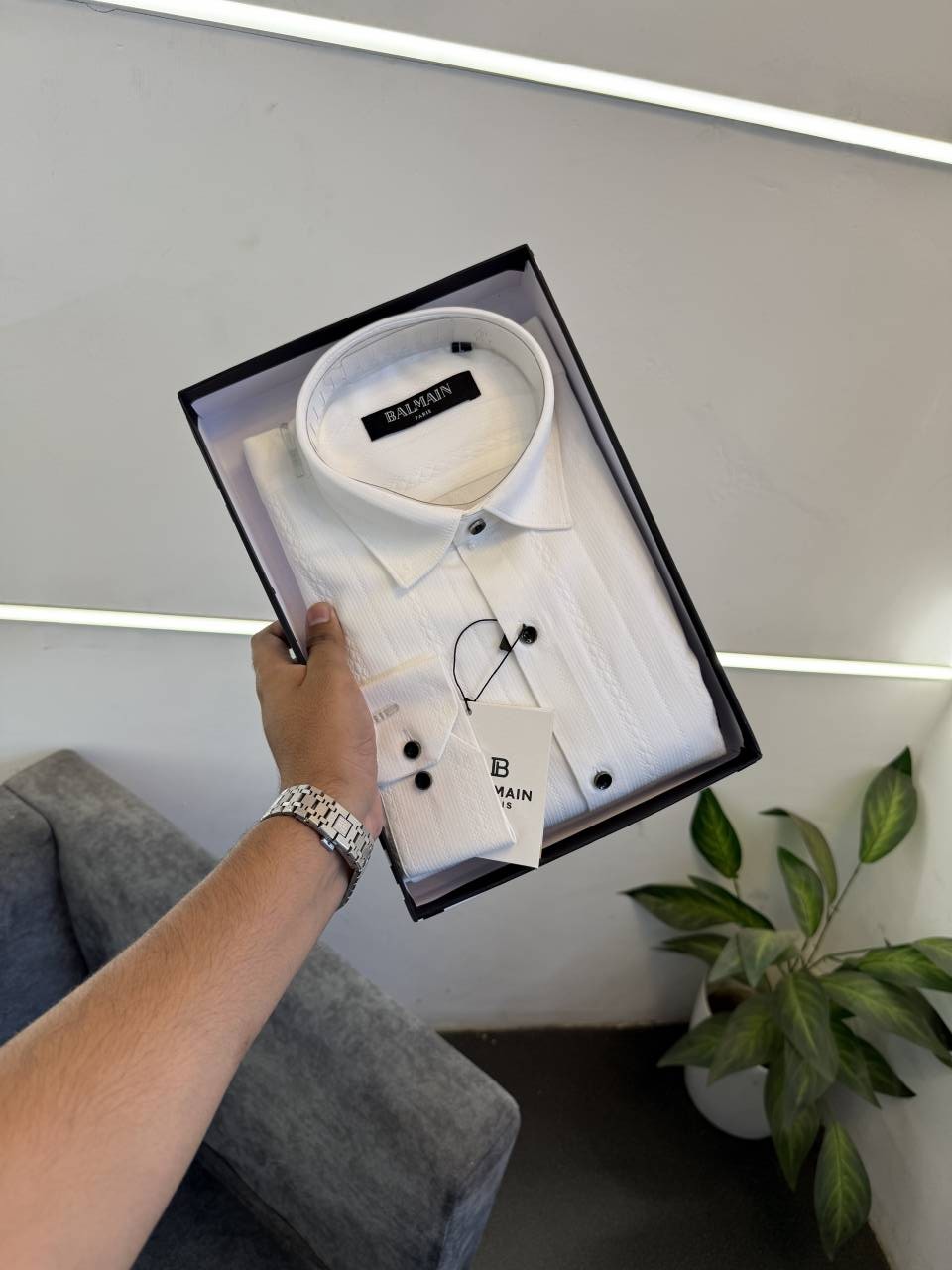 Balman knitted design high quality imported shirt proper box packing white