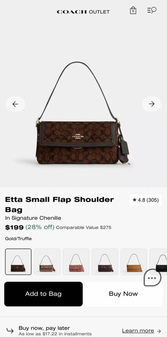 Coacch CB Etta Small Flap Shoulder Bag With DustCover & CarryBag
