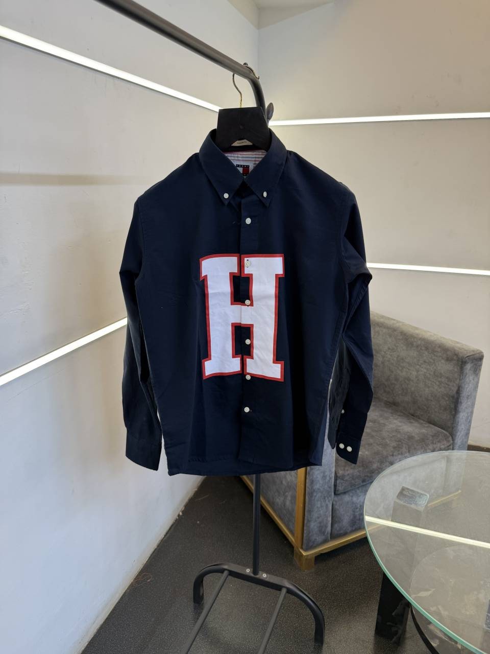 Tommy hilfigar H logo imported full sleeves shirt navy