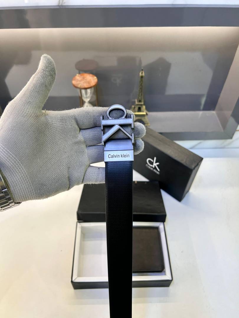 Ck_Calvin Black Wallet & Belt Combo Fa 396