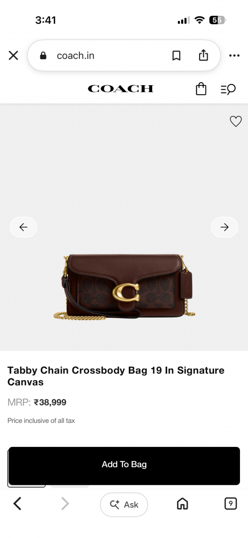 Coacch Tabby 19 Chain Clutch SuperHighend Quality 11 With OriginalBox & DustCover