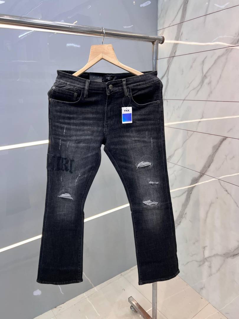 Ameeri Dark Shade Premium Imported Boot Cut Denim with Embroidered Logo 2401