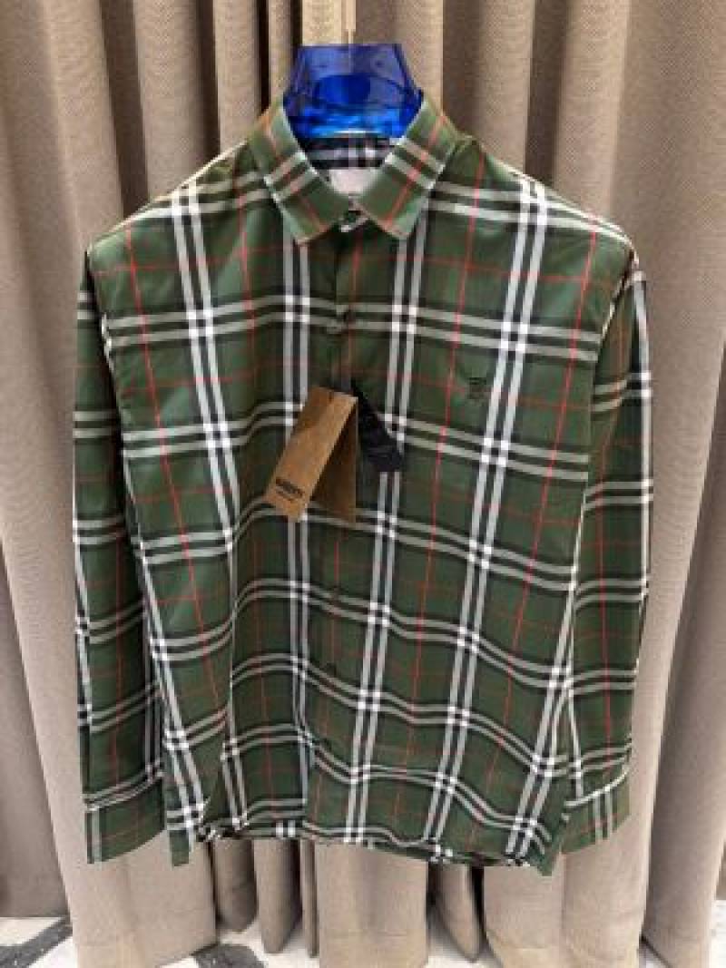 Burbery Signature Full Sleeves Shirt GreeN