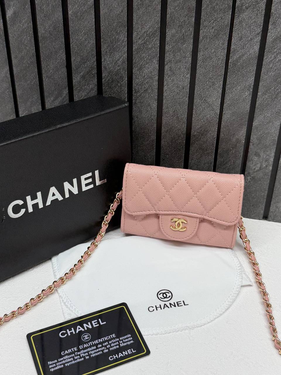 Chennell 07 Mini ChainWallet With OriginalBox DustCover Super Premium
