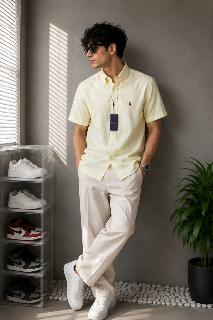 Ralp Laure_n RL Premium Half Sleeves Linen Shirt 2225