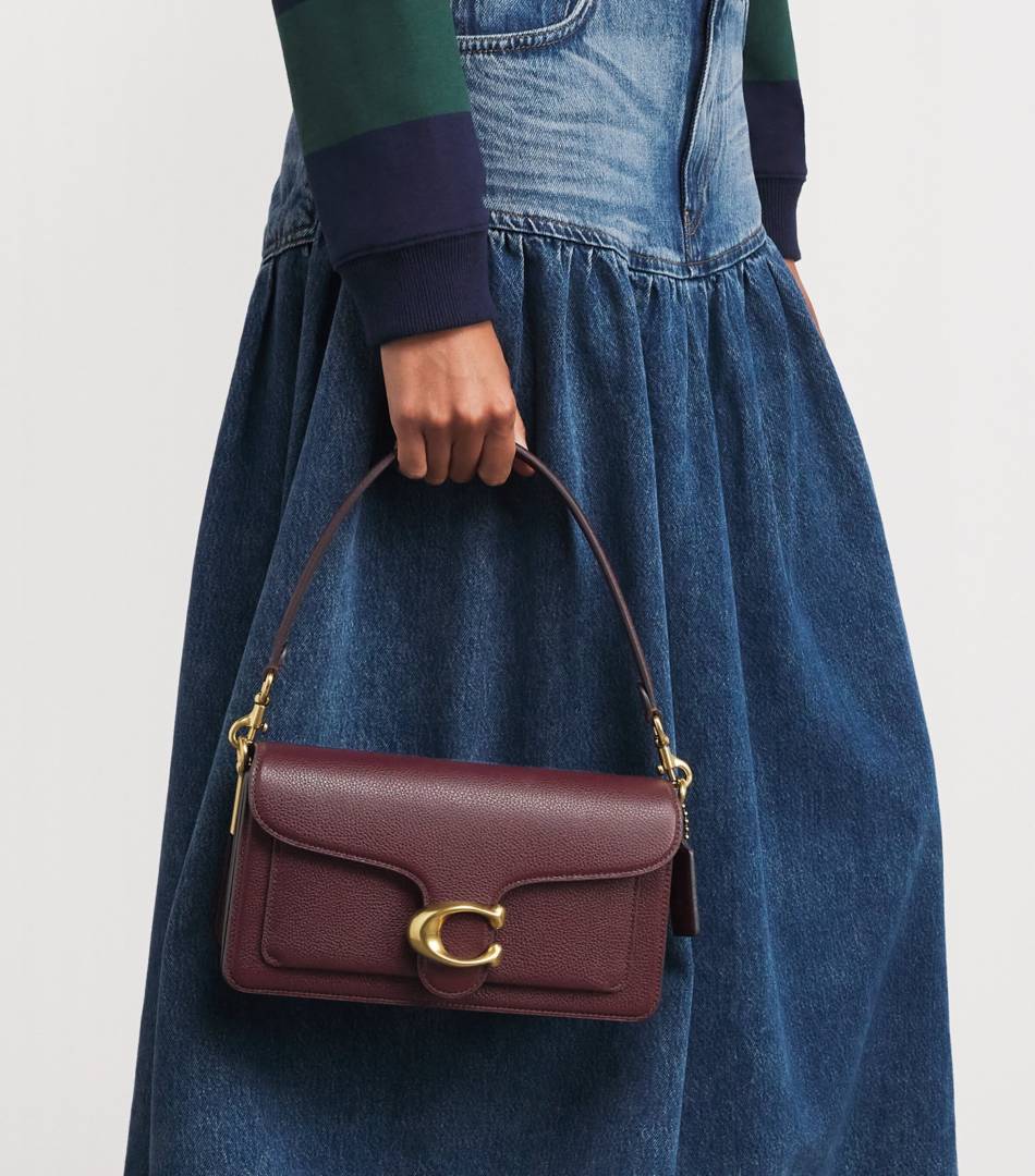 Coaach Tabby 26 Exclusive Quality Shoulder Bag With OG Box & Dust Bag & 2 Belts (Wine - 1205)