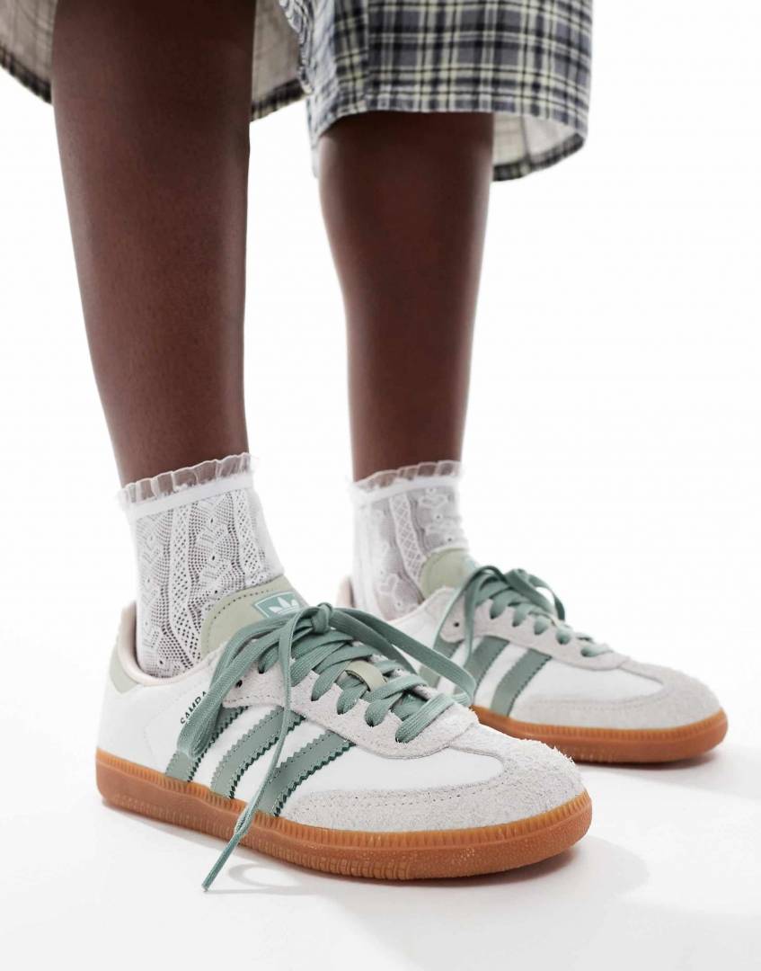 Adiddas Samba Silver Green Suede Fix