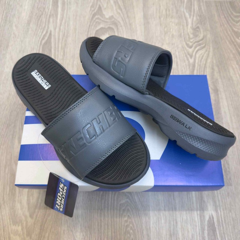 Sketchers GOwalk Goga Mat Premium Grey Black Slides