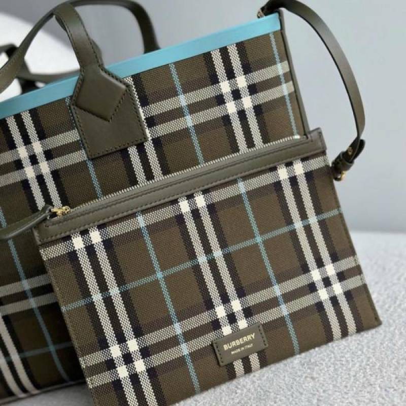 Burbberry London Tote Bag With Detachable Pouch & Dust Bag (Green - 1156)