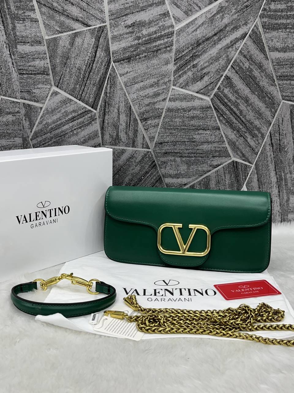 Valentyno_V_Logo_Long_Shoulder_Bag_Clutch_With_Original_Packing
