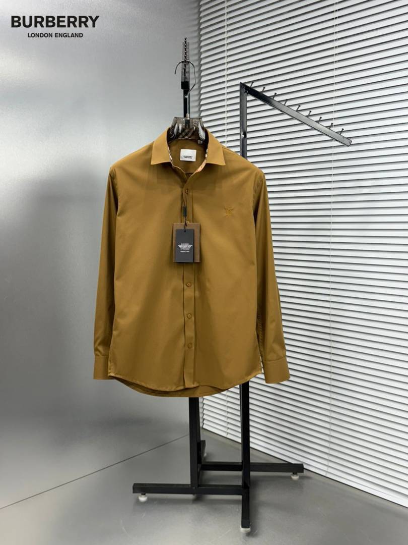 Burbery Chest Logo Full Sleeves Shirt Brown