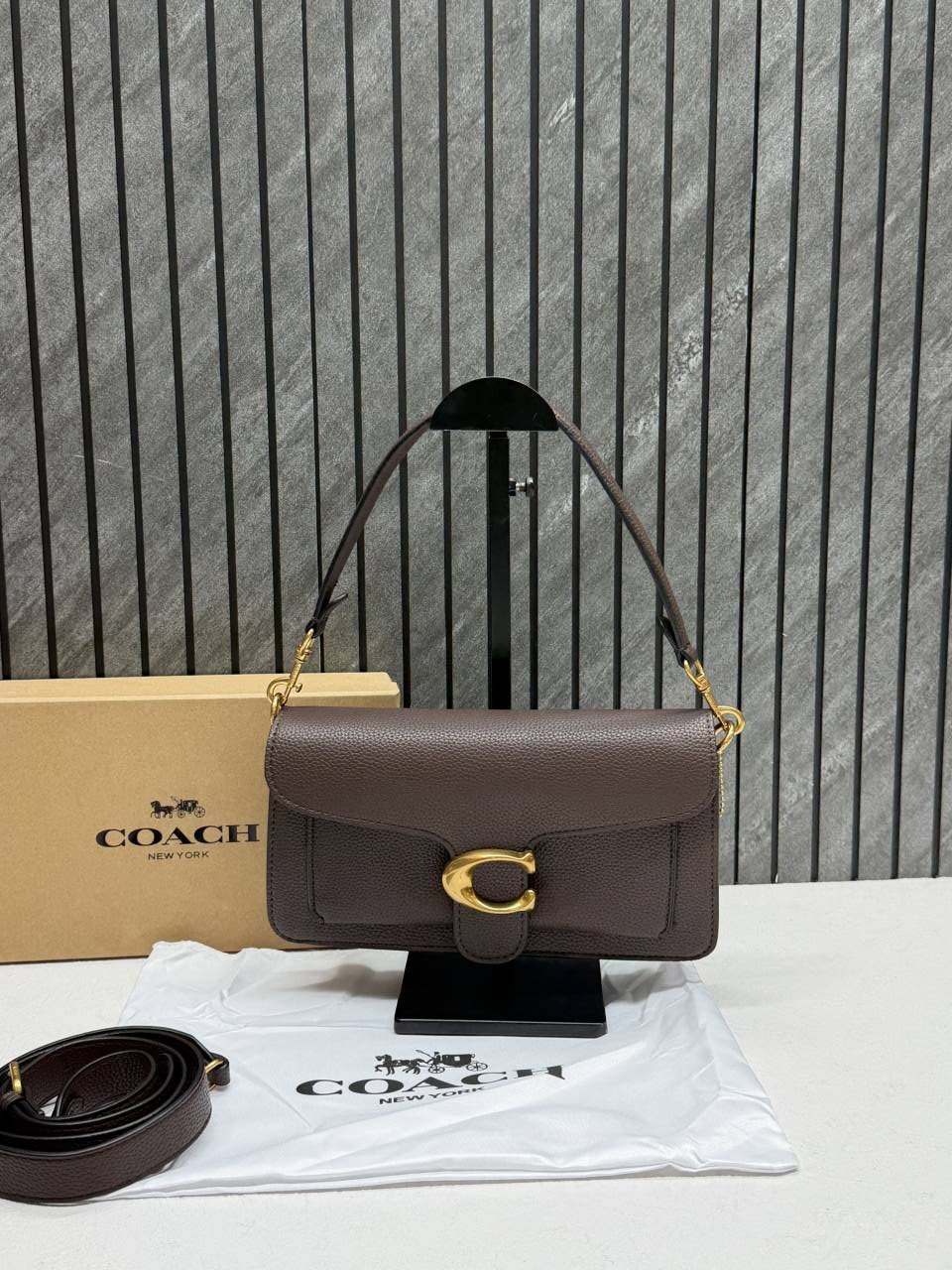 Coacch Tabby 26 Coffee Shoulder Crossbody Bag With Original Box 2 Belt (Short Long)