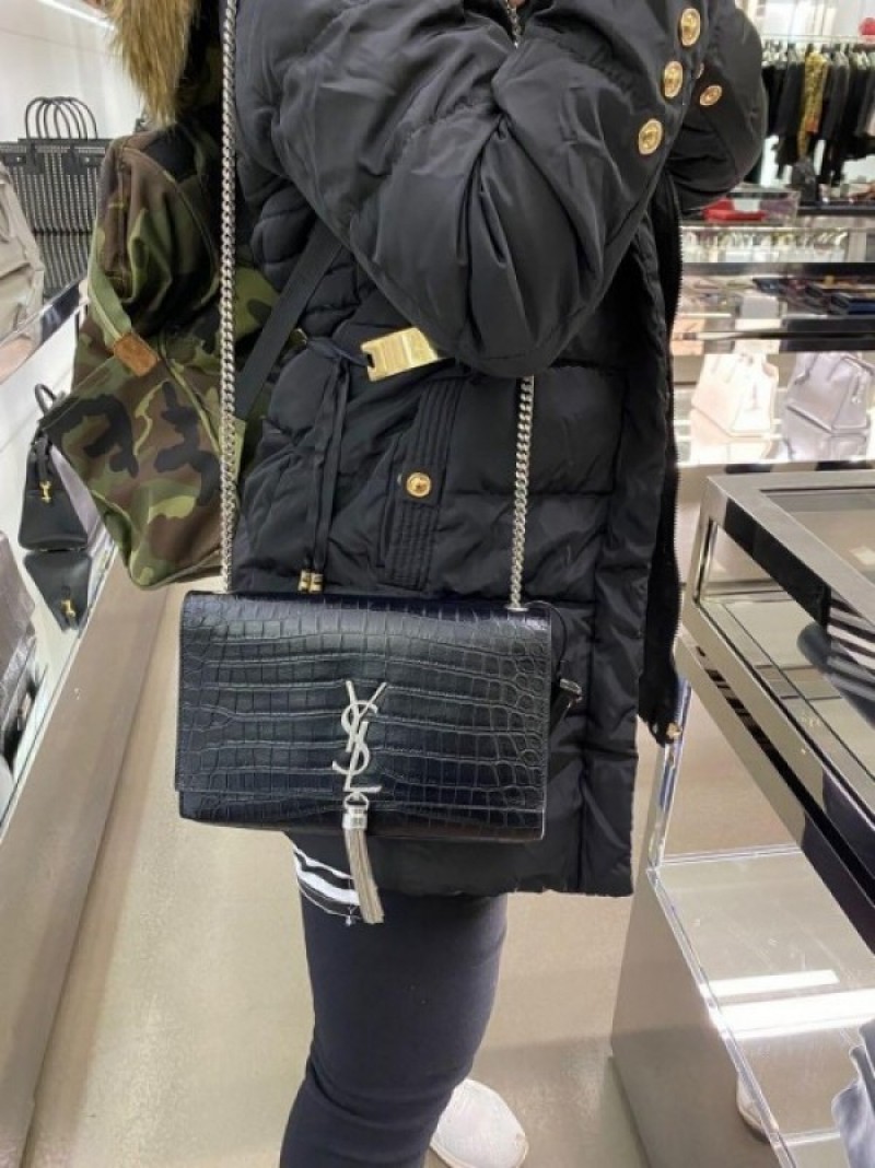 YSL Saint Laurent  Kate Tassel Sling Bag With OG Box & Dust Bag (Black - 769)