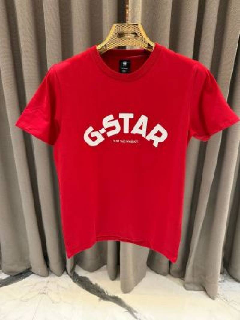SALE G-staar Middle Brand Print Round Neck T-shirt Red