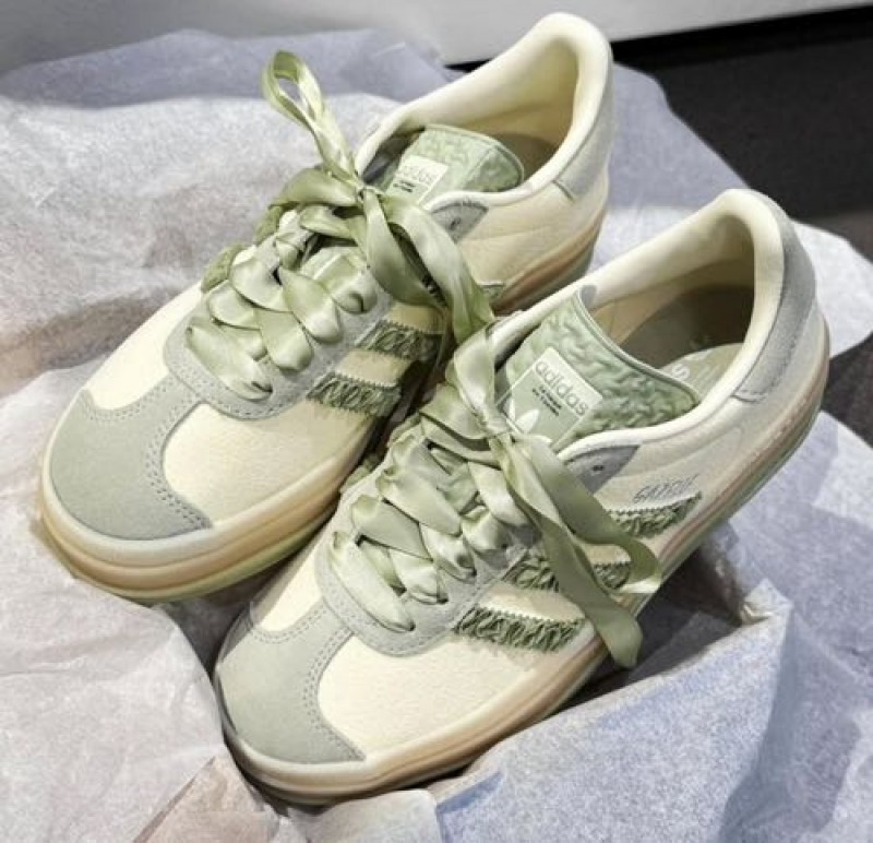ADIDDAS GAZELLE BOLD HALO GREEN RUFFLE WOMEN