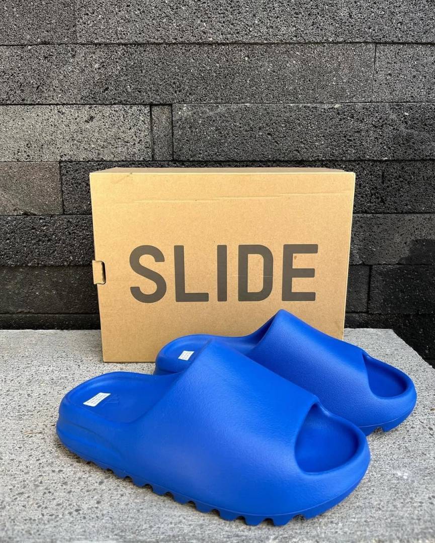 Adidaas Yeezy Slide Azure Blue UA Quality With Tag Butter Papar Og Box.