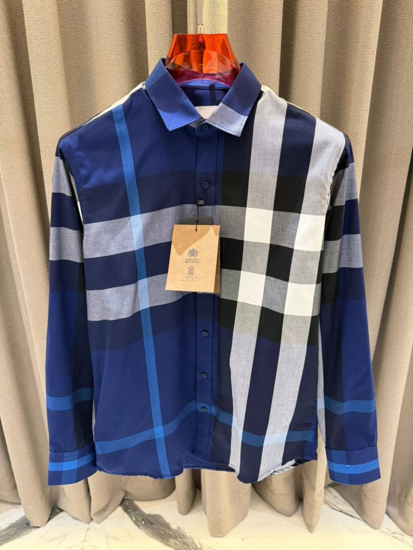 Burbery Signature Full Sleeves Shirt Navy Blue