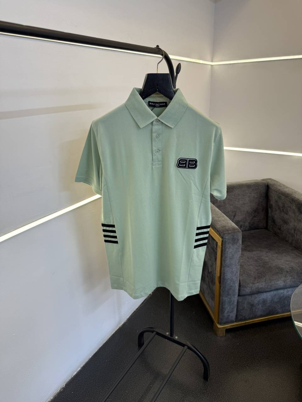 Balenciag a luxurious imported polo tshirt mint green sale