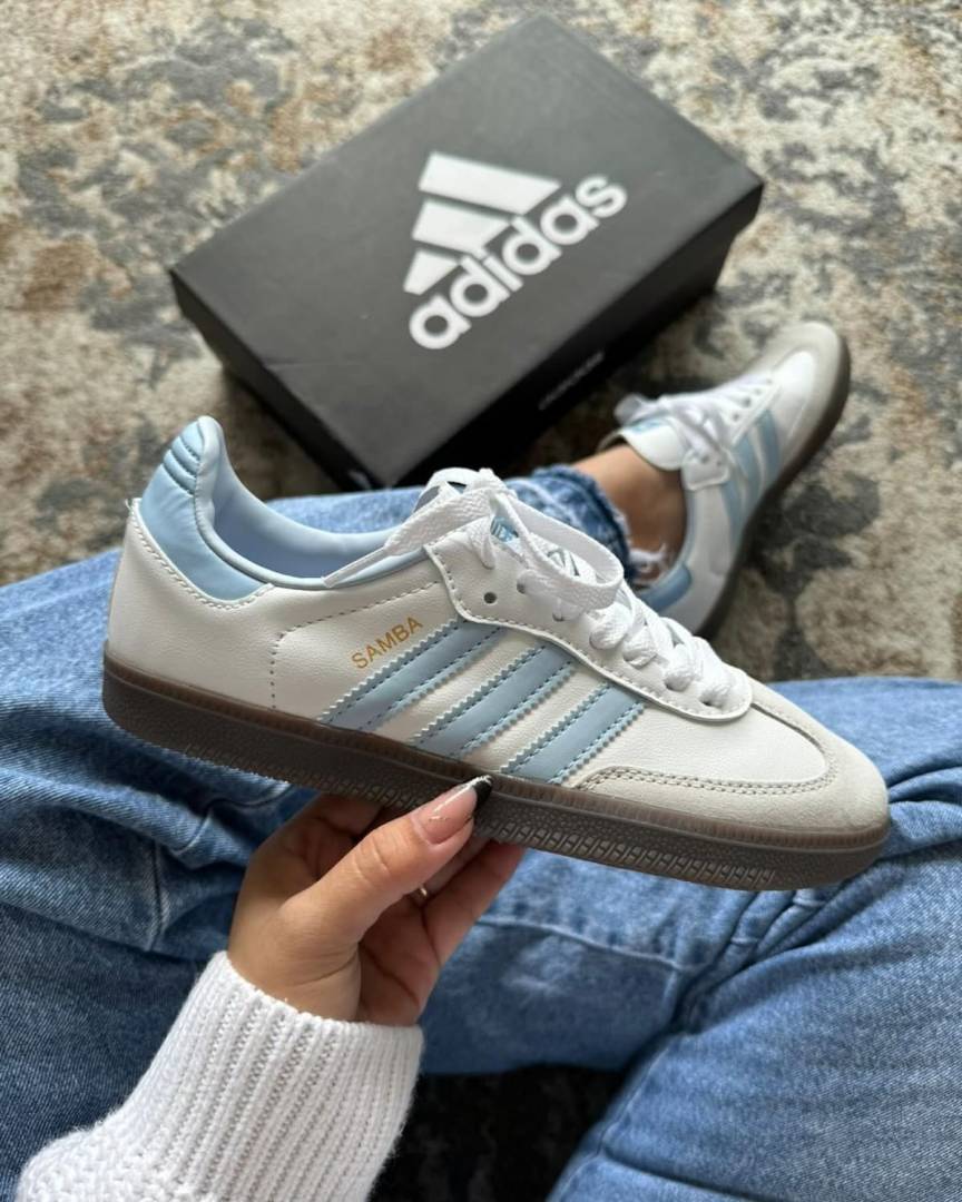 Adiddas Samba Sky Blue Women Leather Quality
