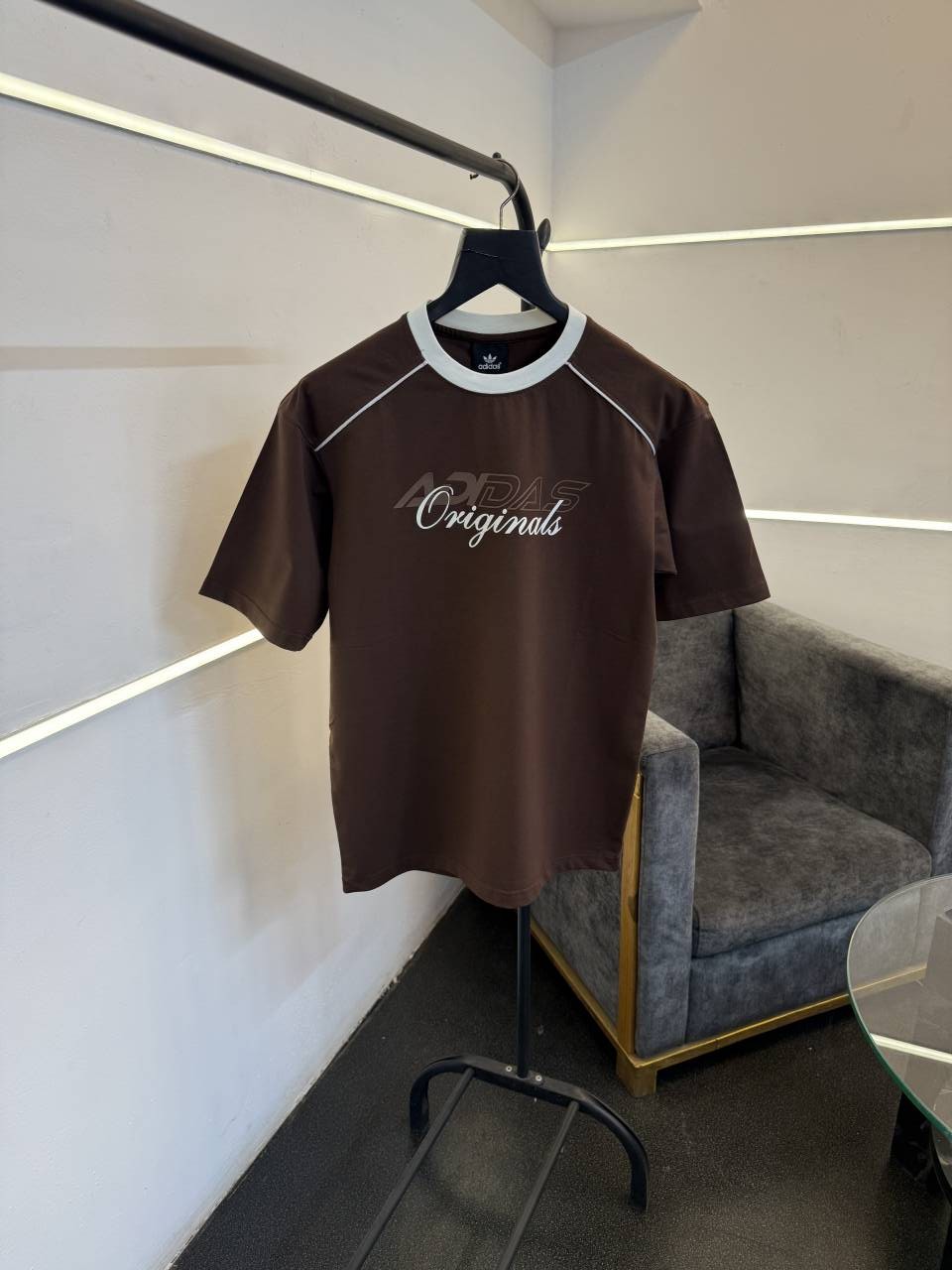 Adiddas drop shoulder imported round neck tshirt brown